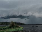 Storm front lake trees